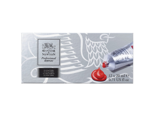 Professional acrylic paints set - Winsor & Newton - 12 colors x 20 ml