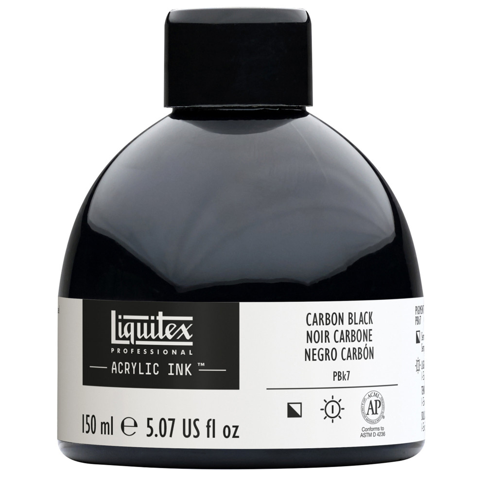 Professional Acrylic ink - Liquitex - Carbon Black, 150 ml