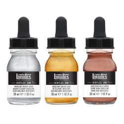 Set of Professional Acrylic inks - Liquitex - Iridescent, 3 colors x 30 ml
