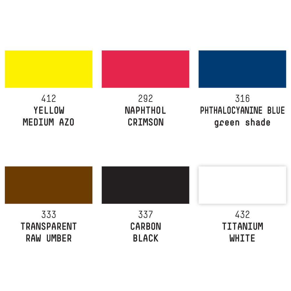 Zestaw tuszów akrylowych Essentials - Liquitex - 6 kolorów x 30 ml