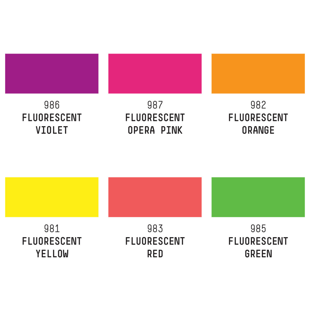 Set of acrylic gouache paints - Liquitex - Fluorescentss, 6 colors x 59 ml
