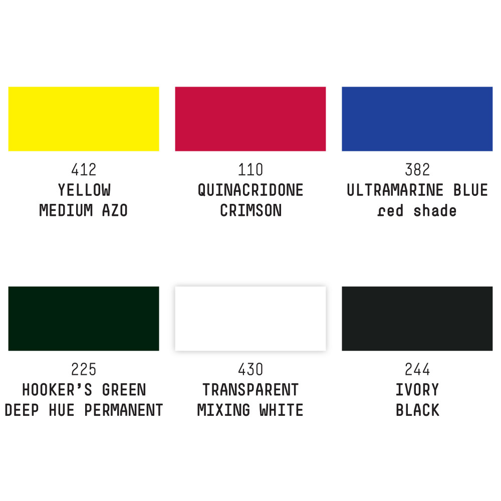 Zestaw farb akrylowych Soft Body - Liquitex - 6 kolorów x 22 ml