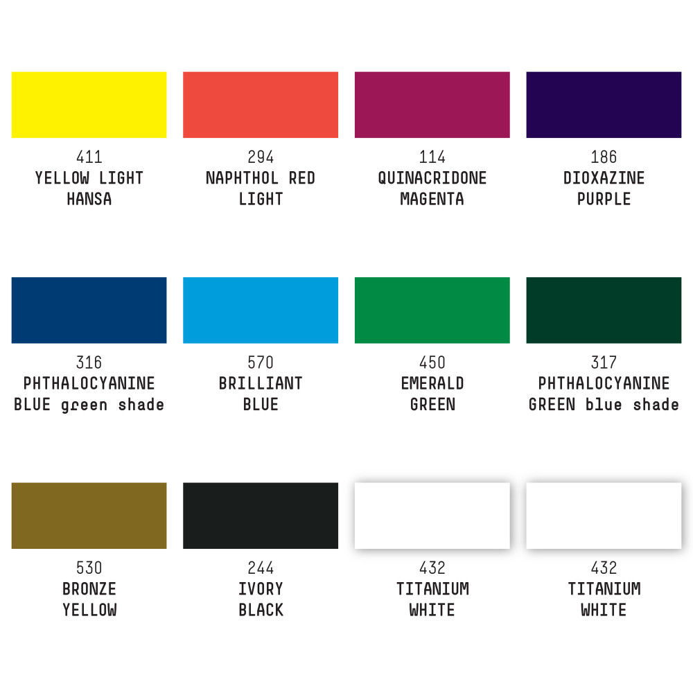 Zestaw farb akrylowych Heavy Body - Liquitex - Classic, 12 kolorów x 59 ml