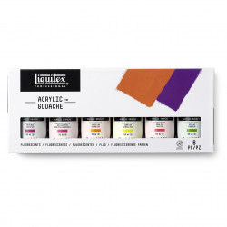 Zestaw gwaszy akrylowych Fluorescents - Liquitex - 6 kolorów x 59 ml