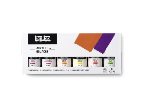 Zestaw gwaszy akrylowych Fluorescents - Liquitex - 6 kolorów x 59 ml