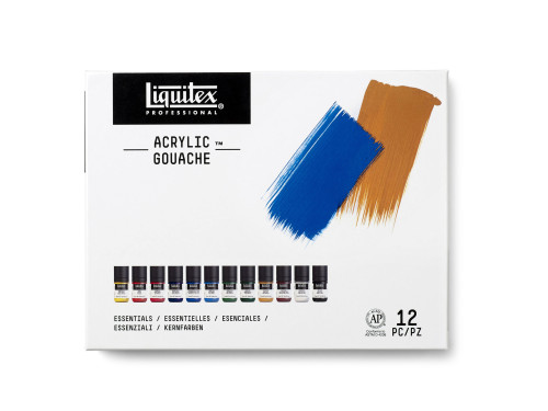 Set of acrylic gouache paints - Liquitex - Essentials, 12 colors x 22 ml