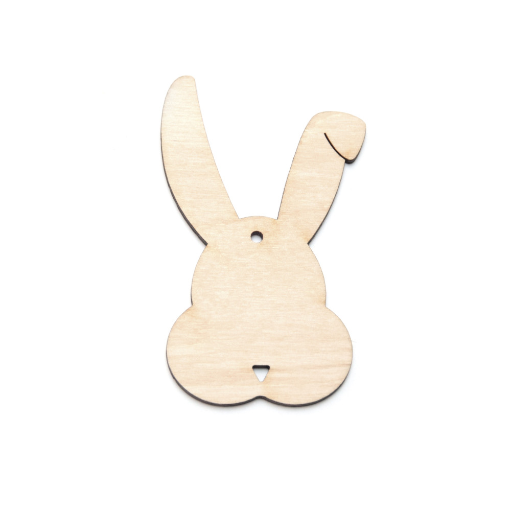 Wooden rabbit pendant - Simply Crafting - 7 cm