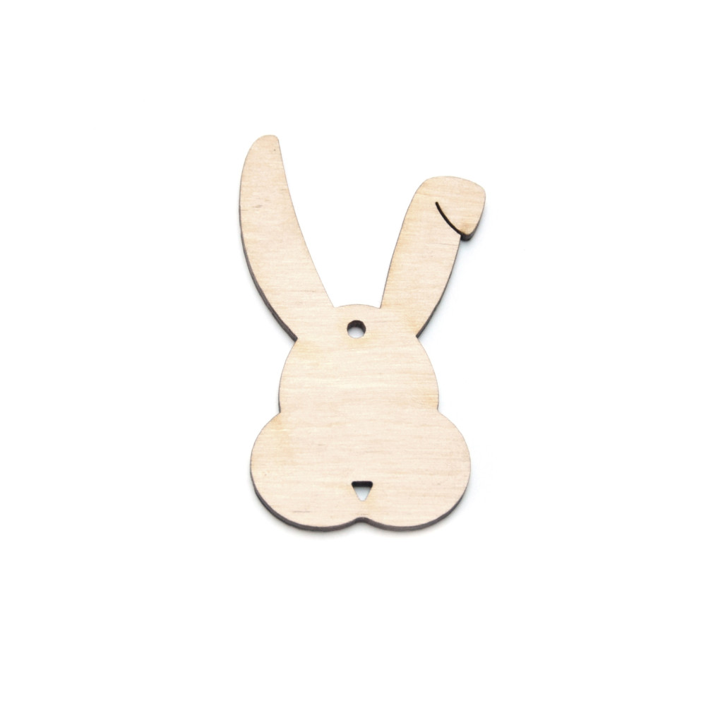 Wooden rabbit pendant - Simply Crafting - 4 cm