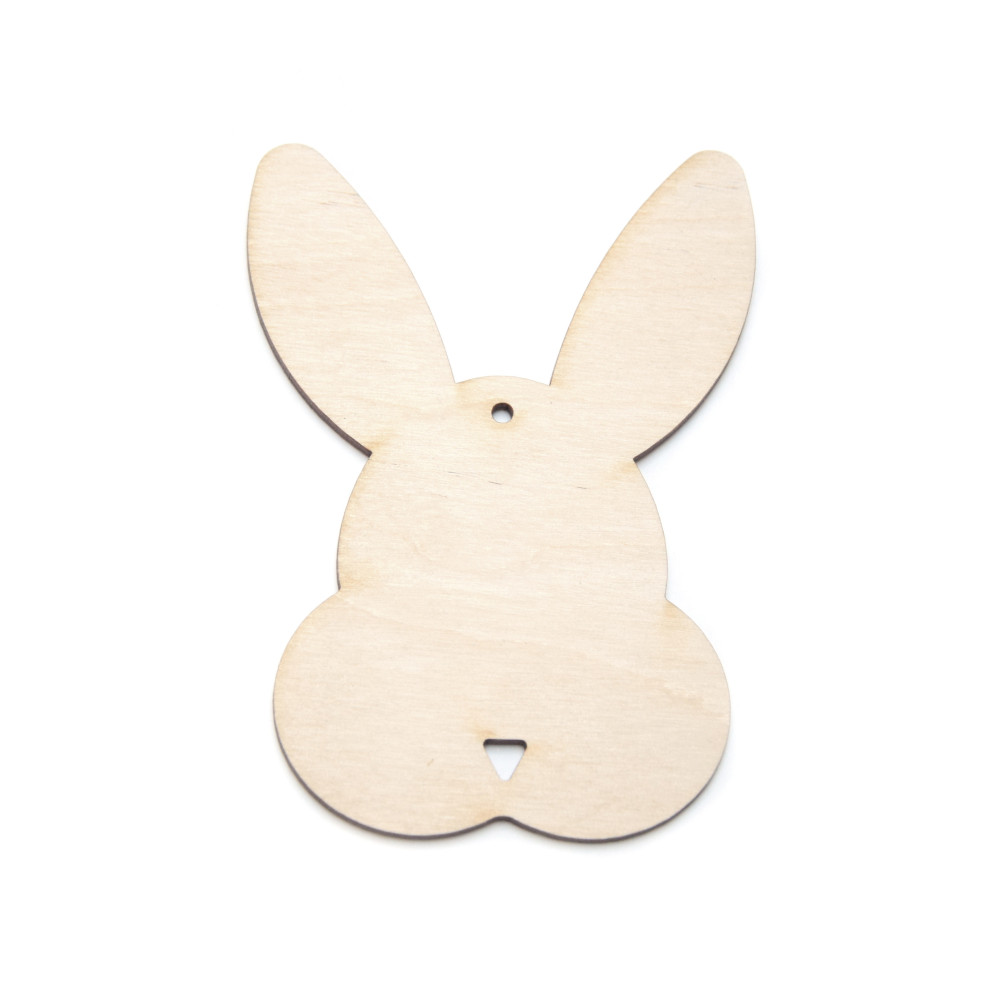 Wooden rabbit pendant - Simply Crafting - 10,5 cm