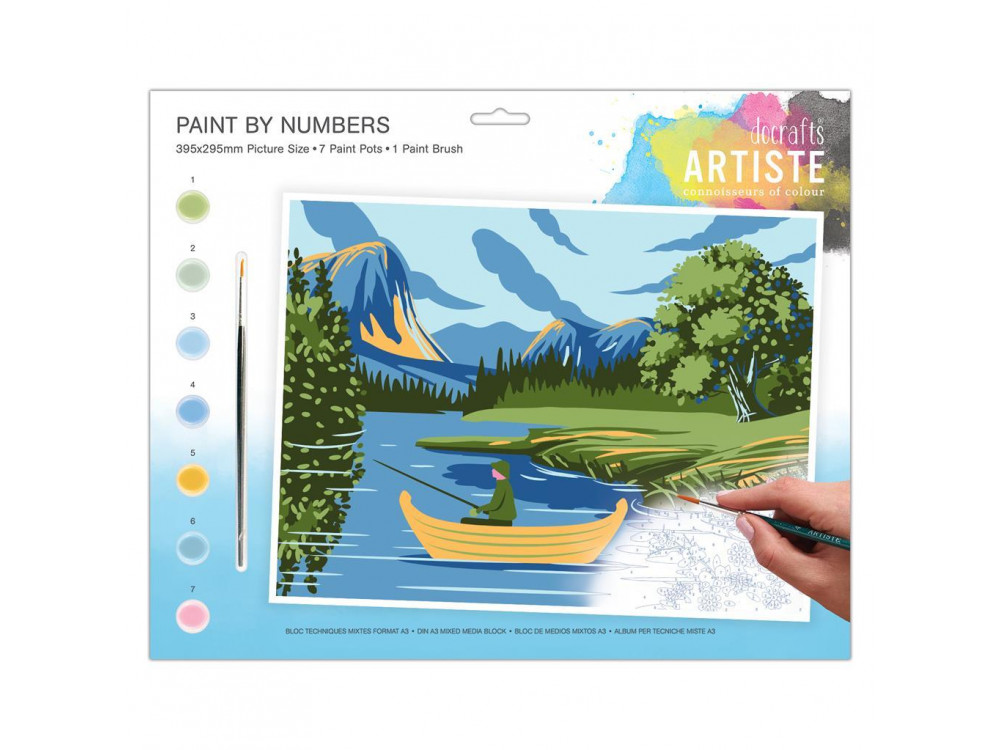 Zestaw do malowania po numerach Artiste - doCrafts - Jezioro i góry