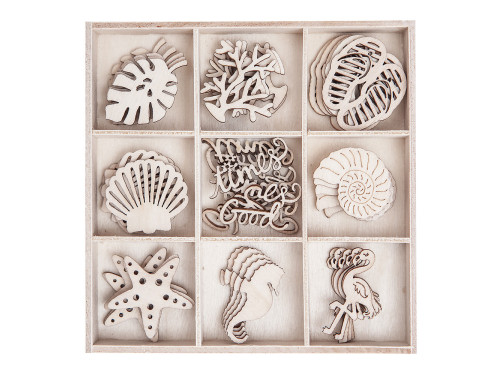 Wooden shapes - DpCraft - holidays, 45 pcs