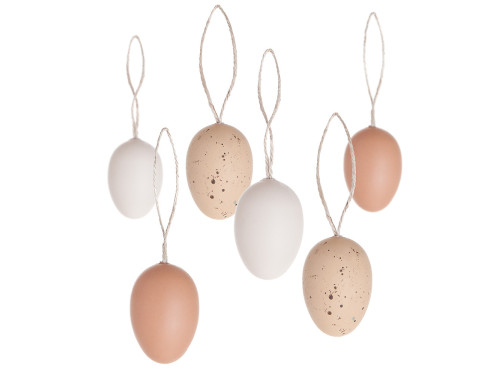 Eggs pendants - DpCraft - natural, 6 pcs