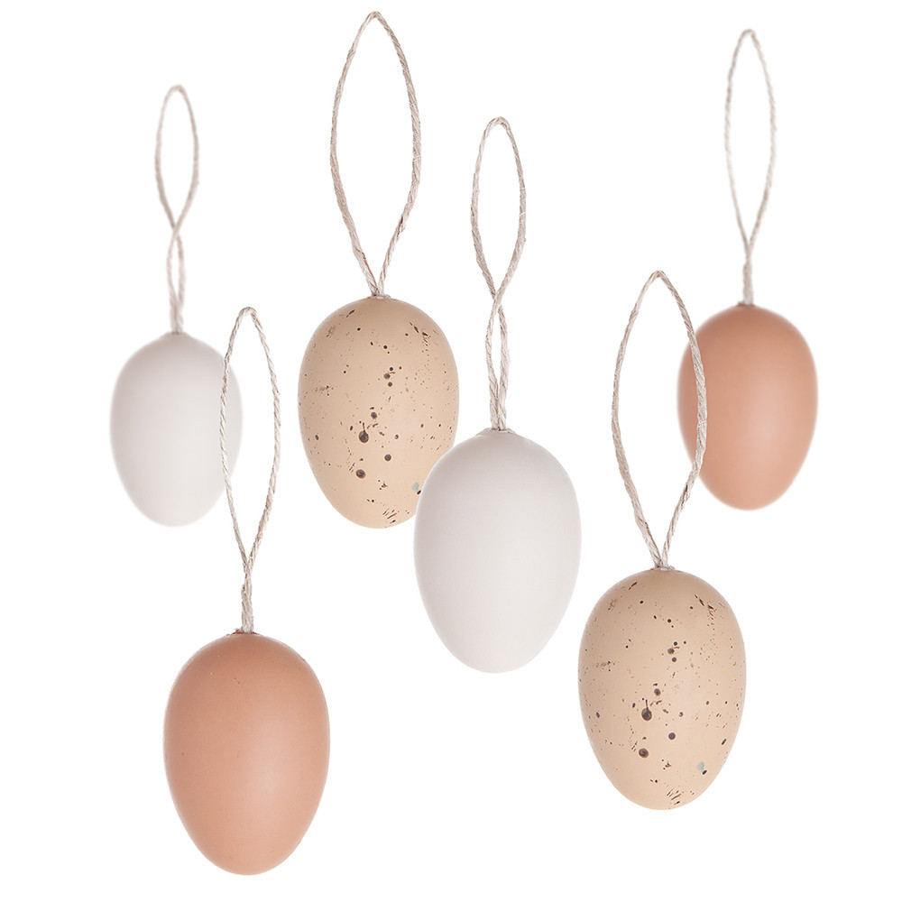 Eggs pendants - DpCraft - natural, 6 pcs
