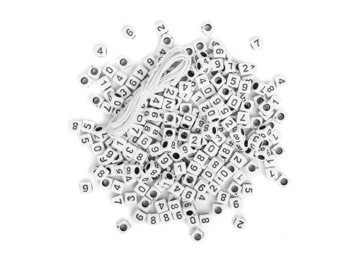 Beads numbers - DpCraft - black on white base, 285 pcs