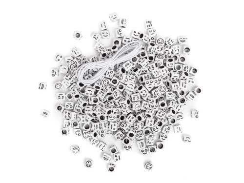Beads emoticons - DpCraft - black on white base, 285 pcs