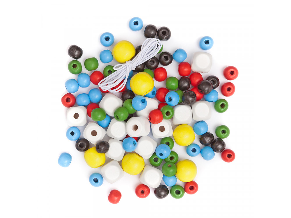 Wooden beads - DpCraft - multicolor, 100 pcs