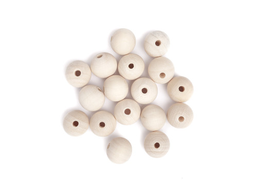 Wooden beads - DpCraft - natural, 20 mm, 16-19 pcs
