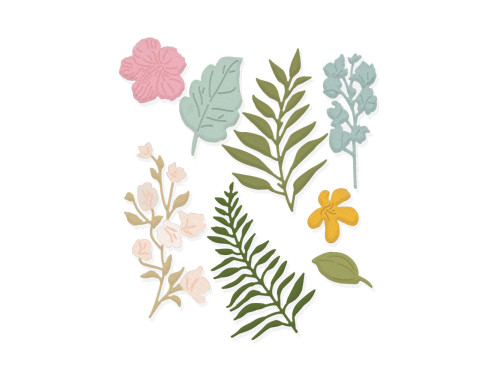 Zestaw wykrojników - DpCraft - Kwiaty i liście, 8 szt.