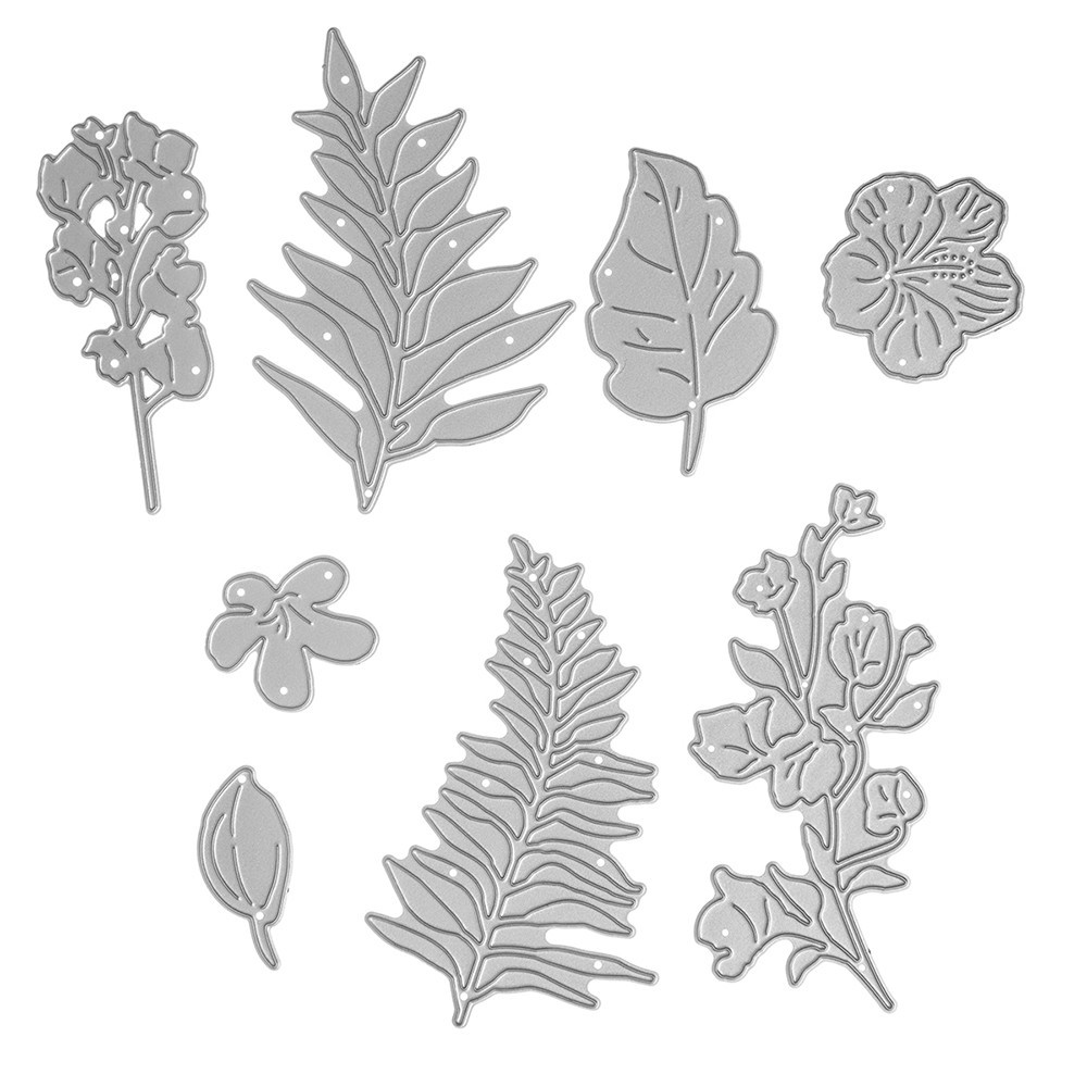 Set of cutting dies - DpCraft - Flowers and leaves, 8 pcs