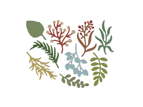 Set of cutting dies - DpCraft - Flowers and twigs, 9 pcs