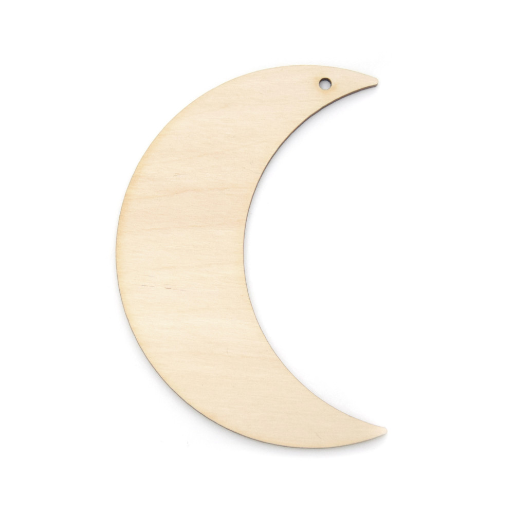 Drewniana zawieszka - Simply Crafting - księżyc, 10 cm