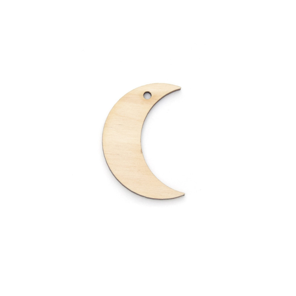 Drewniana zawieszka - Simply Crafting - księżyc, 4 cm