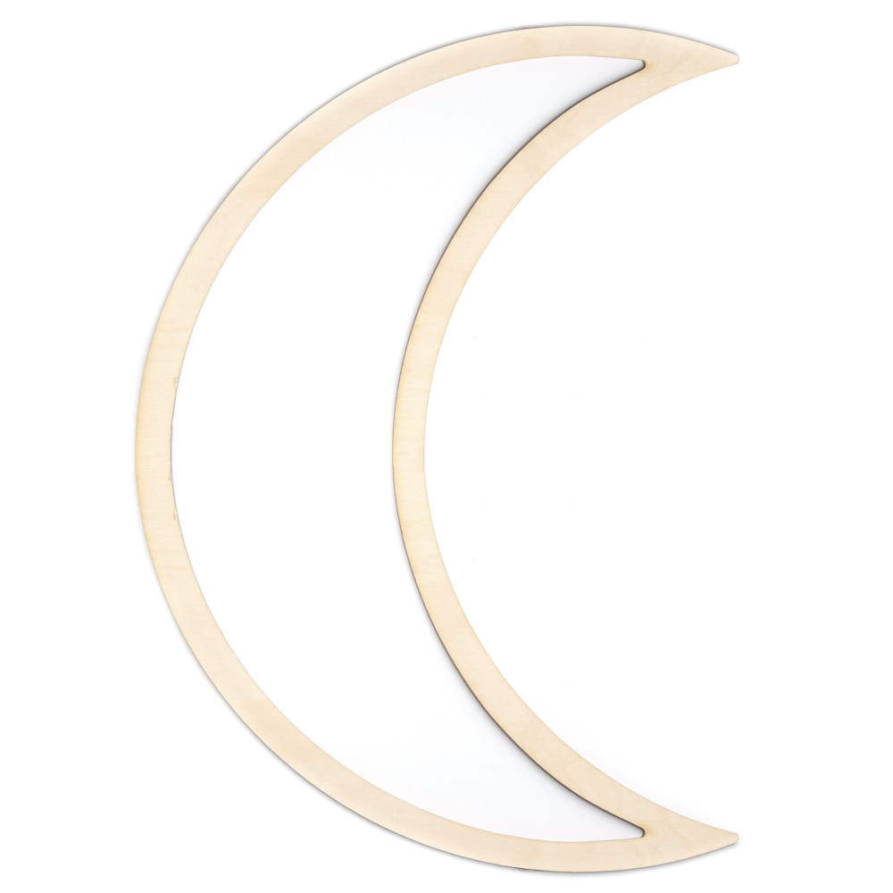 Drewniana obręcz, baza do makram - Simply Crafting - księżyc, 48 cm
