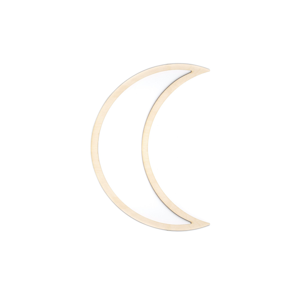 Drewniana obręcz, baza do makram - Simply Crafting - księżyc, 18 cm