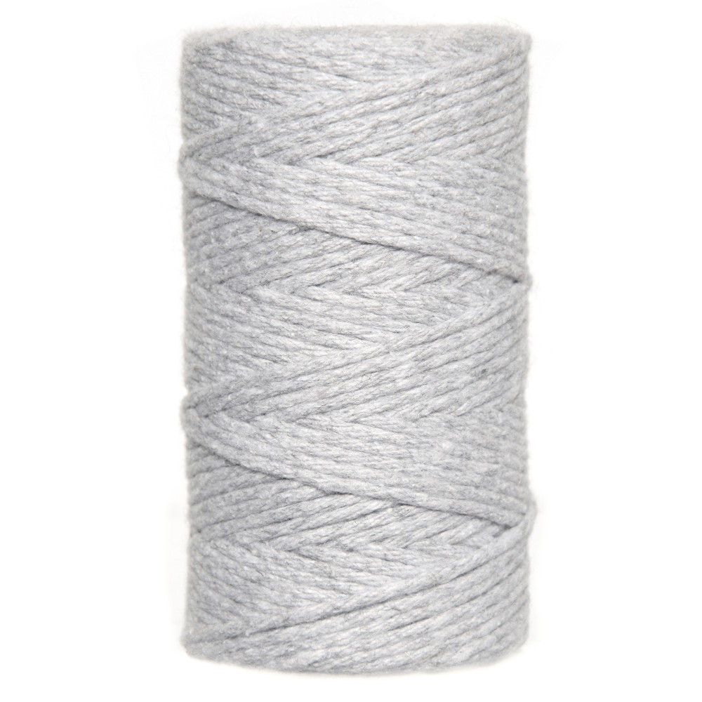 Cotton cord for macrames - grey, 2 mm, 60 m