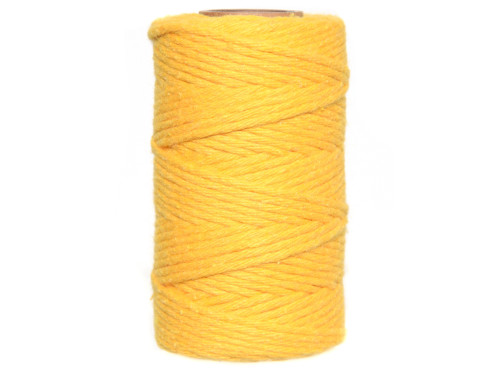 Cotton cord for macrames - yellow, 2 mm, 60 m