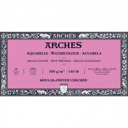 Blok do akwareli - Arches - hot pressed, 15 x 30 cm, 300 g, 20 ark.