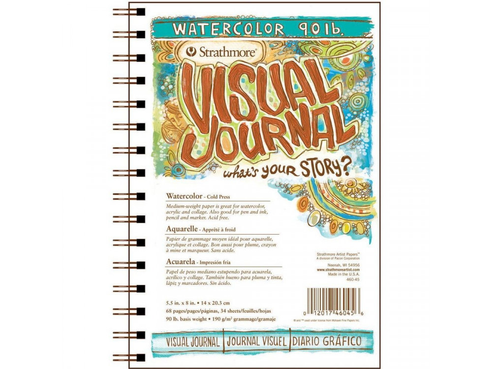 Watercolor Visual Journal paper 14 x 20 cm - Strathmore - 190 g, 34 sheets