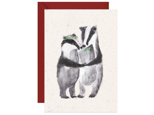Greeting card A6 - Paperwords - Love badgers
