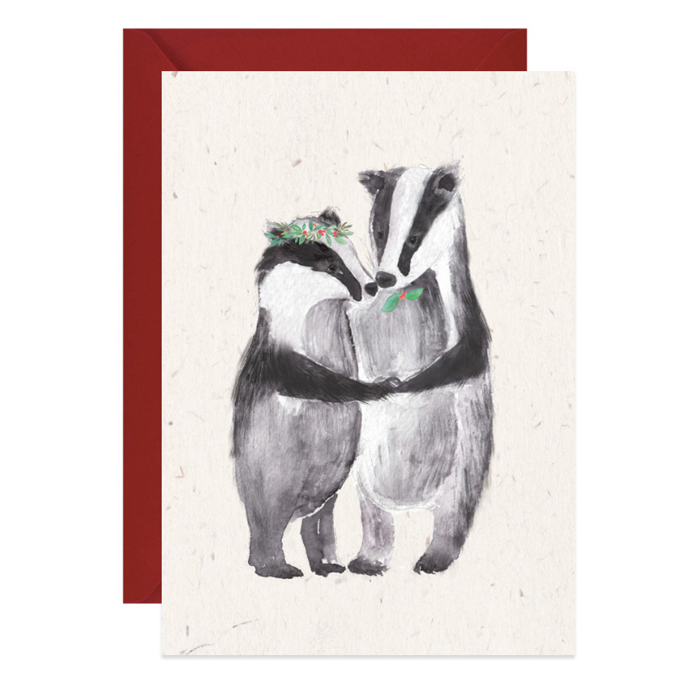 Greeting card A6 - Paperwords - Love badgers