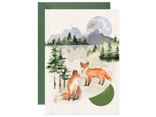 Greeting card A6 - Paperwords - Love foxes
