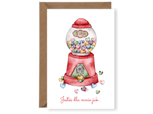 Greeting card - Bubble gum machine, A6