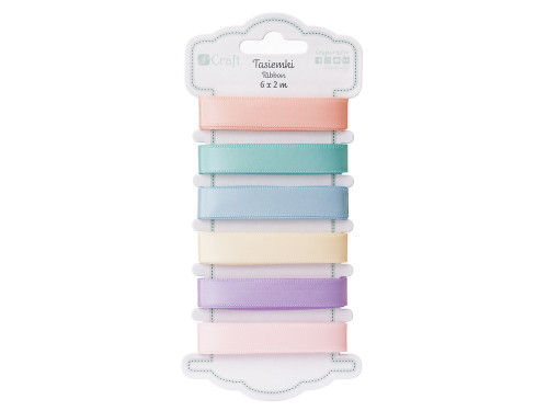 Decorative satine ribbons - DpCraft - Pastels, 6 pcs