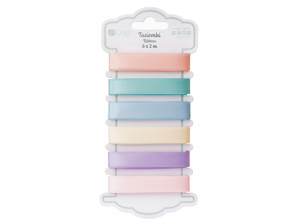 Decorative satine ribbons - DpCraft - Pastels, 6 pcs