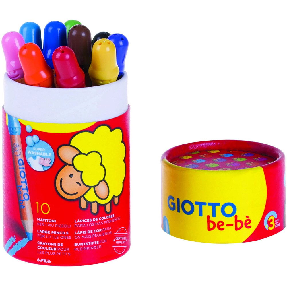 Etui crayon GIOTTO BéBé - 10 Crayons Maxi à la cire - 466800
