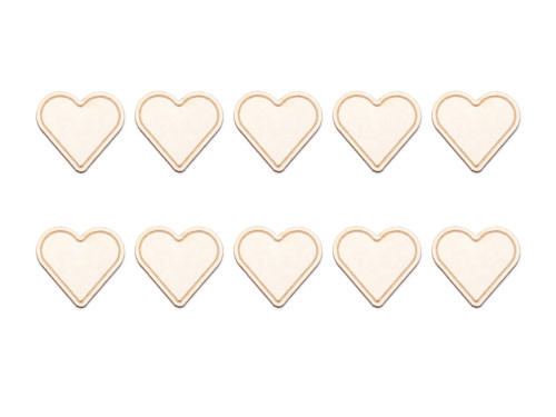 Cardboard decorations - Simply Crafting - heart with engraving, 10 pcs