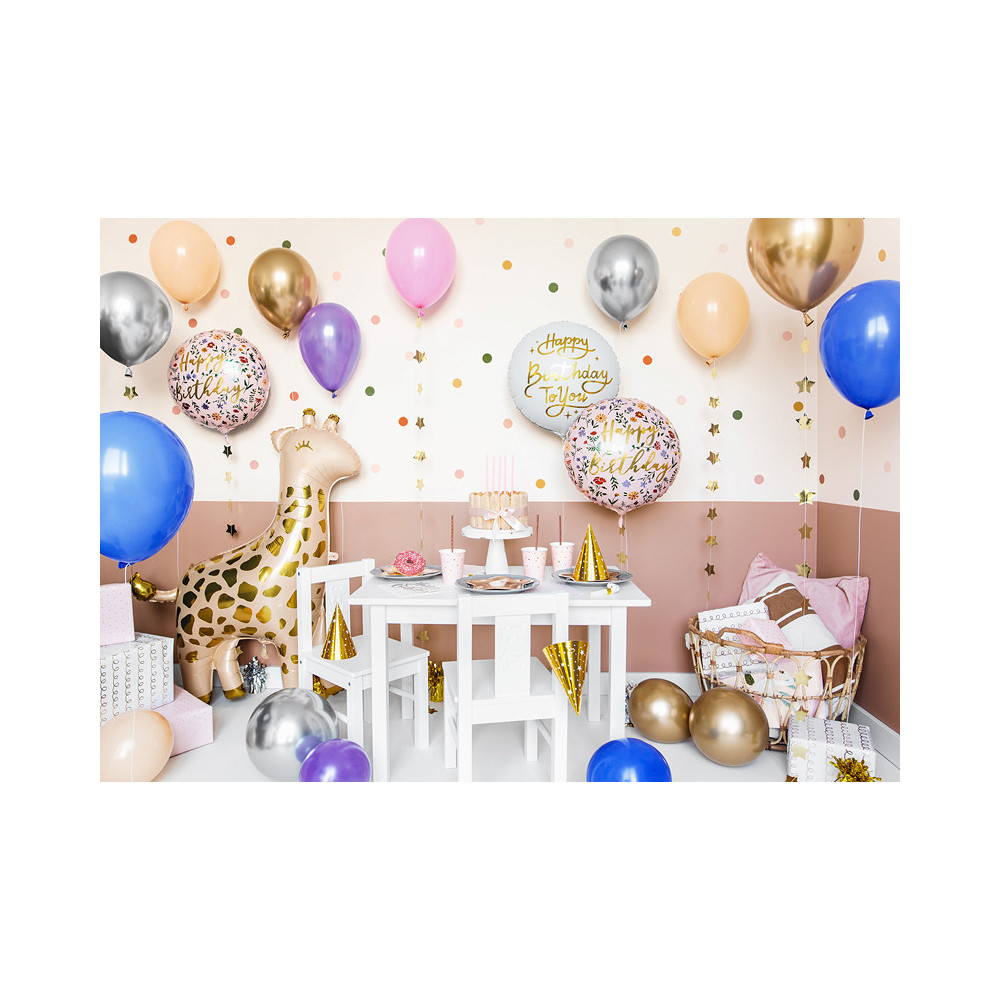 Foil balloon Happy Birthday To You - white, 35 cm