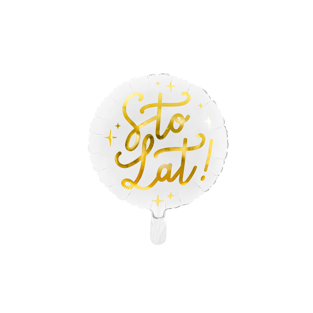 Foil balloon Sto lat! - white, 35 cm