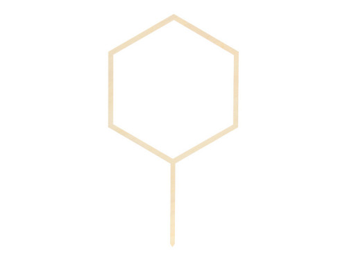 Cake wooden topper - hexagon, 24 cm