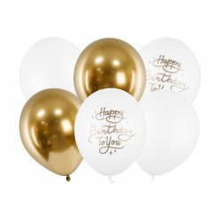 Balony lateksowe Happy Birthday To You - 30 cm, 6 szt.
