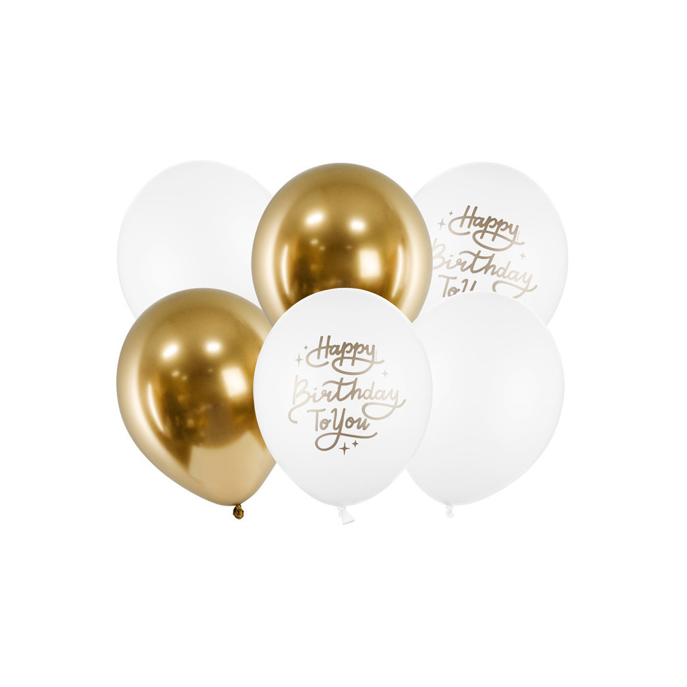 Balony lateksowe Happy Birthday To You - 30 cm, 6 szt.