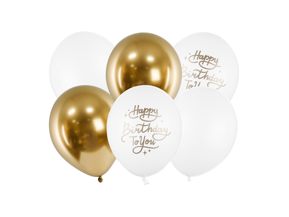 Latex balloons Happy Birthday To You - 30 cm, 6 pcs