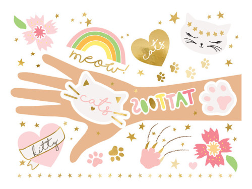 Temporary tattoos for kids Kittens - 12 pcs
