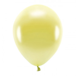 Balony lateksowe Eco Metallic - jasnożółte, 30 cm, 100 szt.
