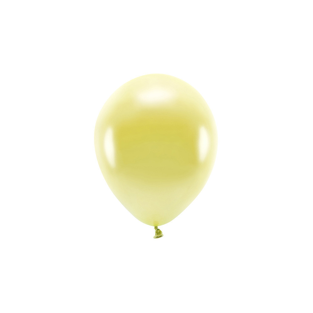 Balony lateksowe Eco Metallic - jasnożółte, 30 cm, 100 szt.