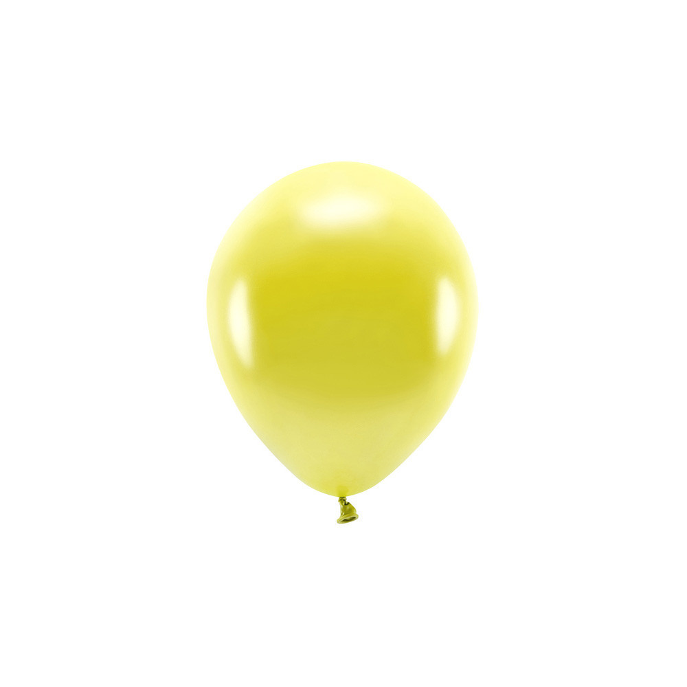 Balony lateksowe Eco Metallic - żółte, 30 cm, 100 szt.